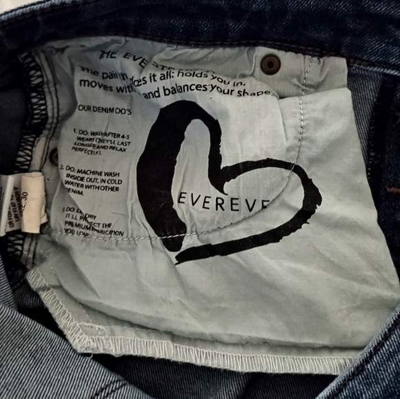 Evereve The Ever Straight Jeans High Rise Fit Button Fly Raw Hem Distressed - Picture 7 of 9